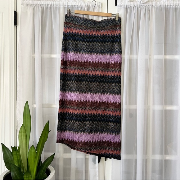 Ramy Brook Whiskey Metallic Skirt in SoHo Knit Size Large - Picture 3 of 10